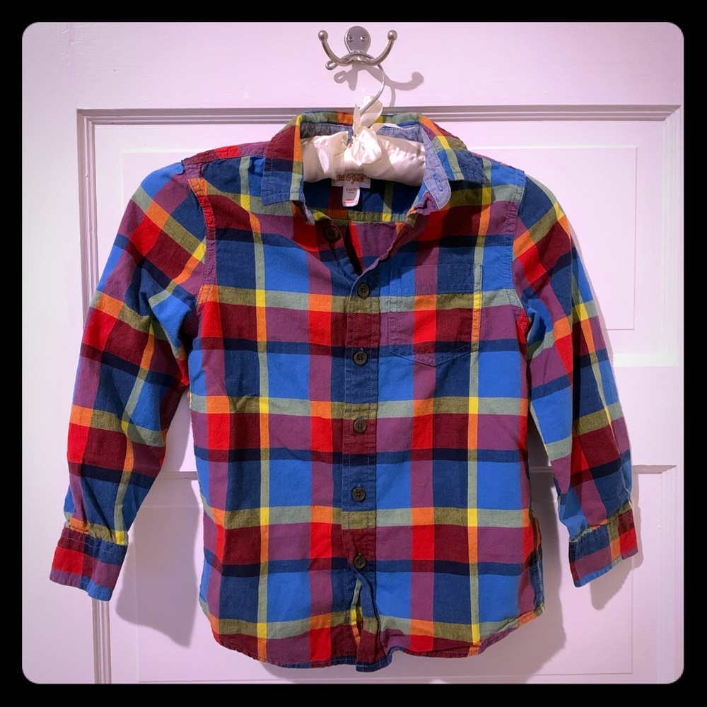 Cat & Jack - Rainbow Plaid Button Up